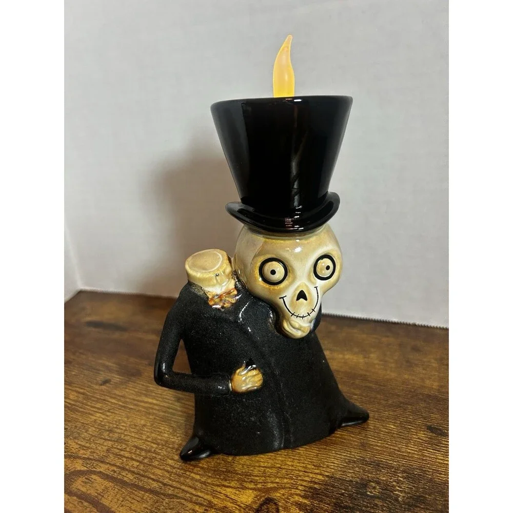 Yankee Candle Skeleton Top Hat Halloween Tea Light Holder 1148171 Retired